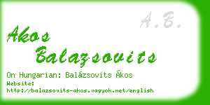 akos balazsovits business card