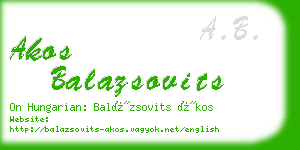 akos balazsovits business card